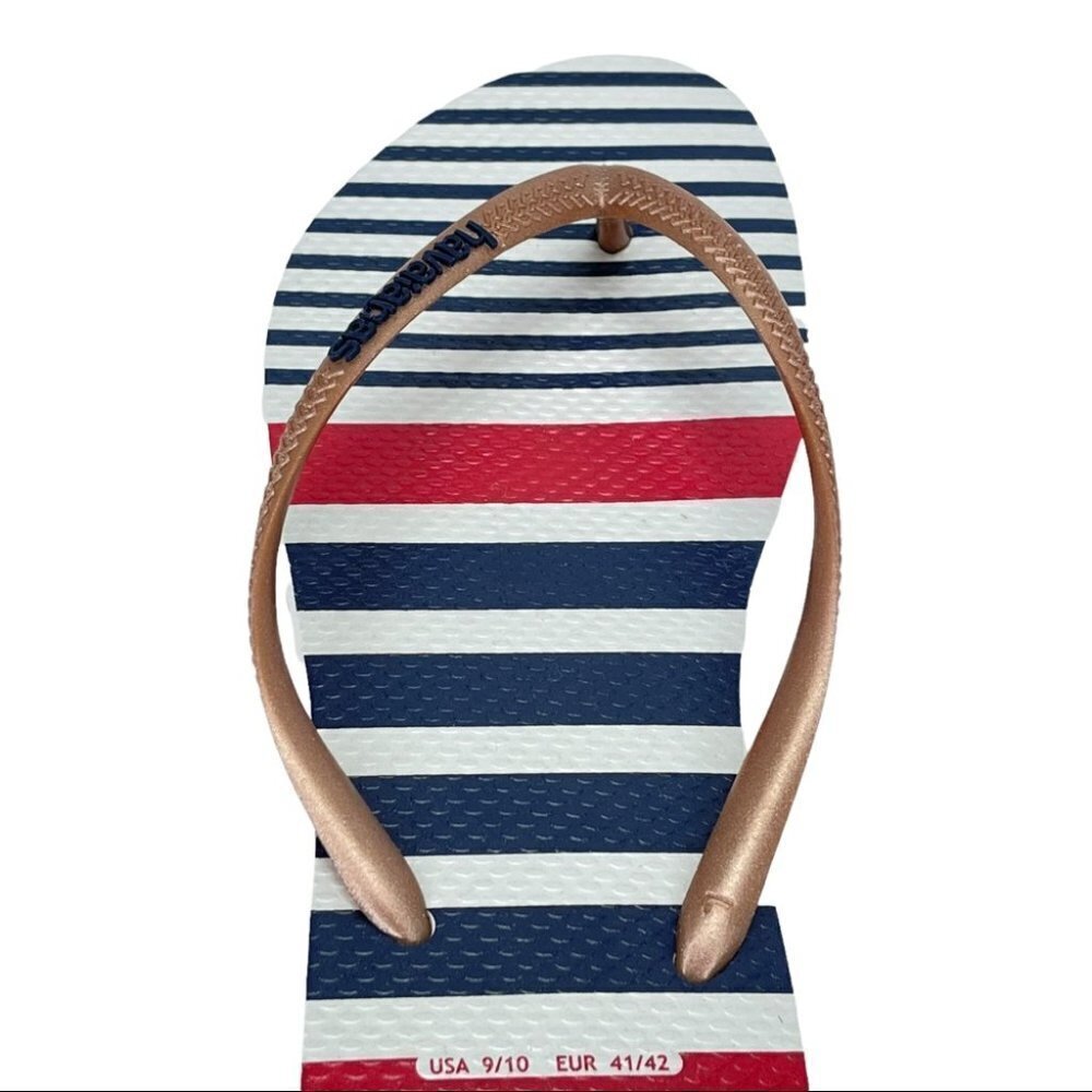 Havaianas Slim Nautica White Rose Gold Womens Thong Sandals - Picture 4 of 9